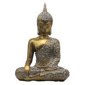 BOUDDHA ASSIS ACCUEIL RESINE 32 CM
