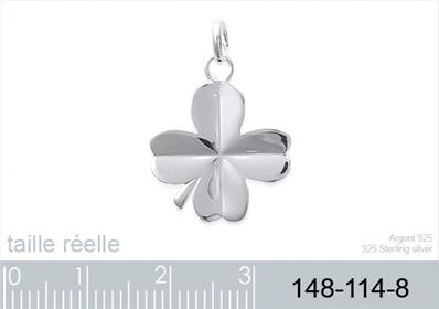 PENDENTIF ARGENT TREFFLE 4 FEUILLES