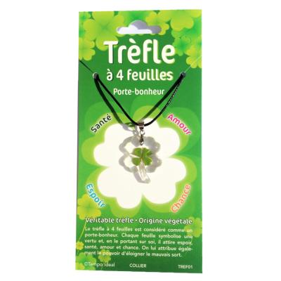 PENDENTIF TREFLE CHANCE ET BONHEUR